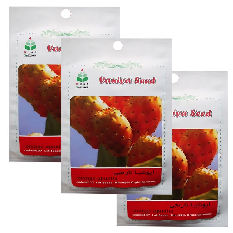 بذر اپونتیا نارنجی آذر سبزینه مدل n1371 بسته 3 عددی