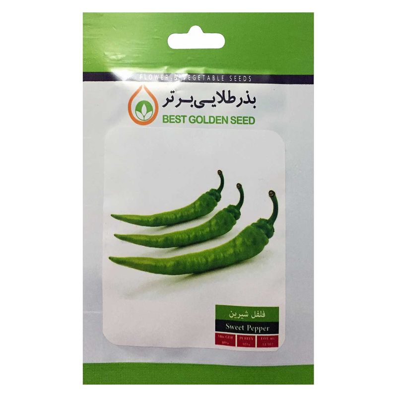 بذر فلفل قلمی شیرین بذر طلایی برتر کد bzt 60