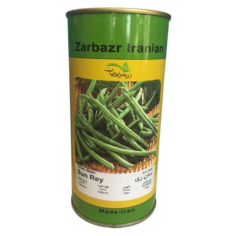 بذر لوبیا سبز سان ری زر بذر ایرانیان قوطی 100 گرمی مدل gh100g 32