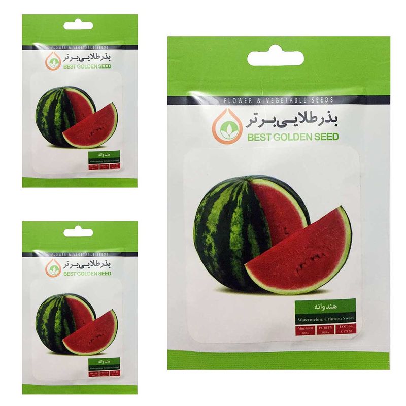 بذر هندوانه کریمسون بذر طلایی برتر کد btb 84 مجموعه 3 عددی