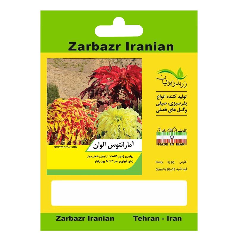 بذر گل آمارانتوس الوان زربذر ایرانیان کد zbp 63