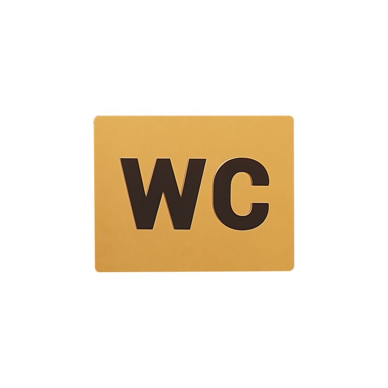 برچسب راهنما طرح مستطیل مدل wc طلایی