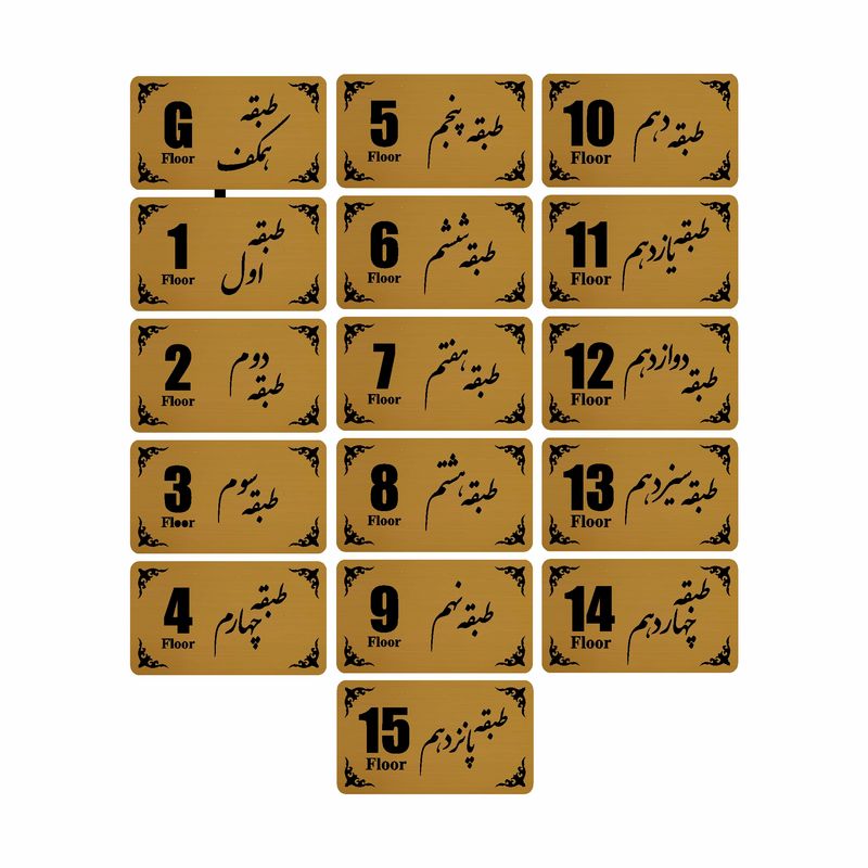 تابلو نشانگر طرح طبقه مدل 30t مجموعه 16 عددی