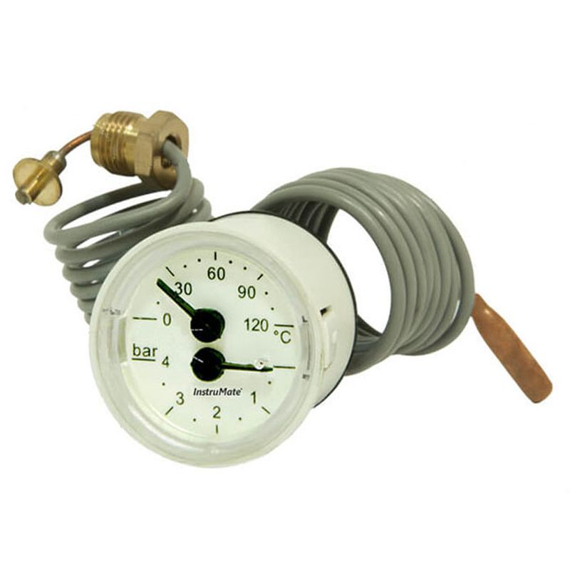 ترمومانومتر پکیج اینسترومیت مدل 1m 40mm رنج 0 تا 4 بار