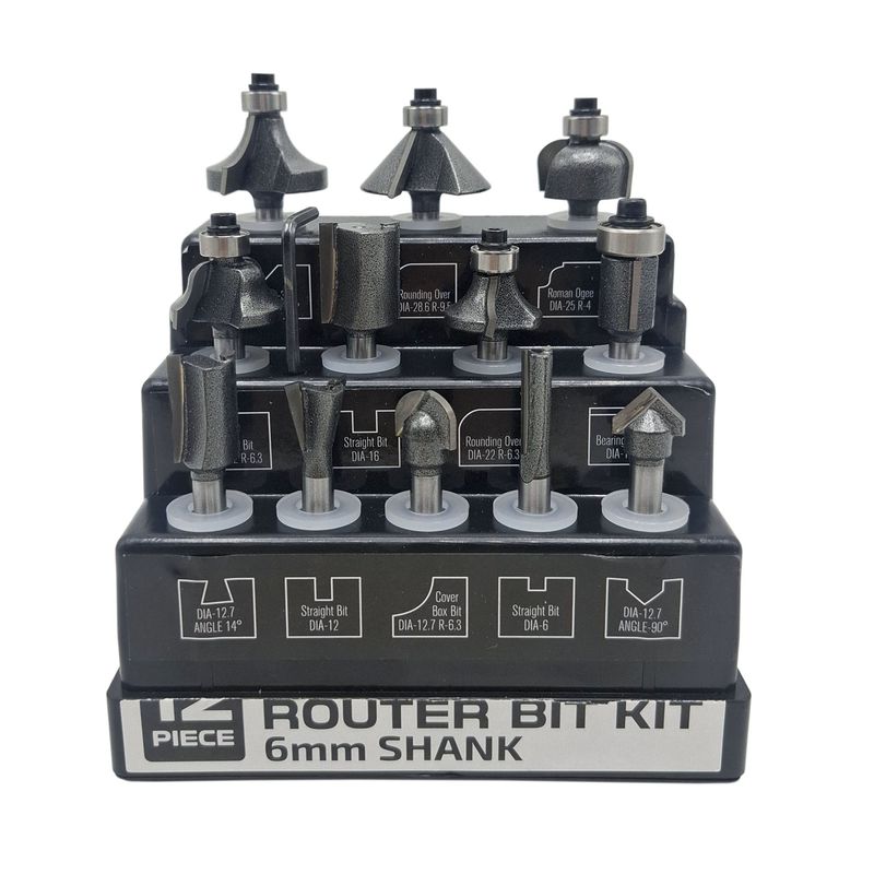 تیغ اوور فرز صنعتی پلاتینیوم مدل yp sheft6mm مجموعه 12 عددی
