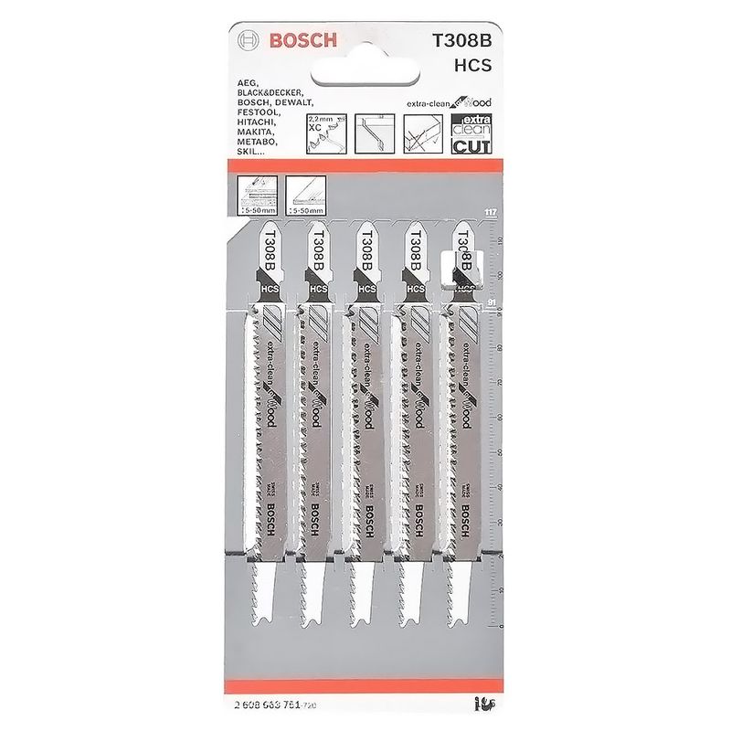 تیغه اره عمودبر بوش مدل t308b extra clean مجموعه 5 عددی