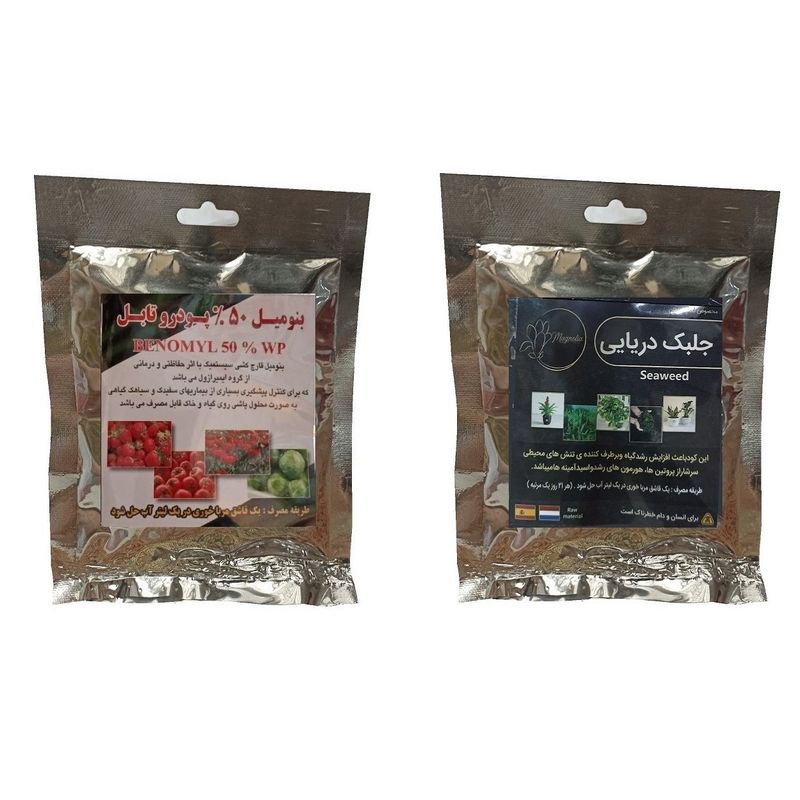 جلبک دریایی و بنومیل 50  مدل raw material وزن 100 گرم بسته 2 عددی
