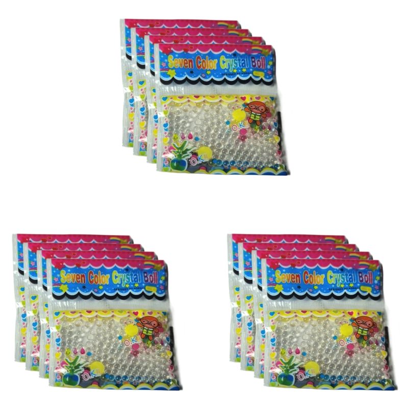 خاک ژله ای مدل کریستالی شفاف وزن 3 گرم بسته 12 عددی