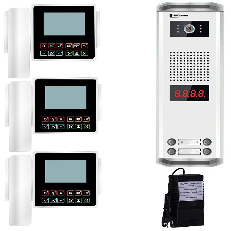 درب بازکن تصویری تک نما مدل c43 3v مجموعه 4 عددی