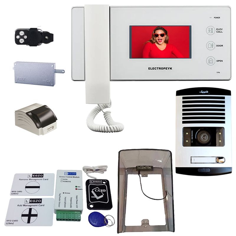 دربازکن تصویری الکتروپیک مدل fd1086_1096_white_1 یک واحدی باماژول ریموت دار