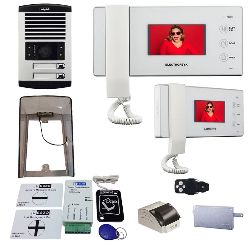 دربازکن تصویری الکتروپیک مدل fd1086_1096_white_2دو واحدی باماژول ریموت دار