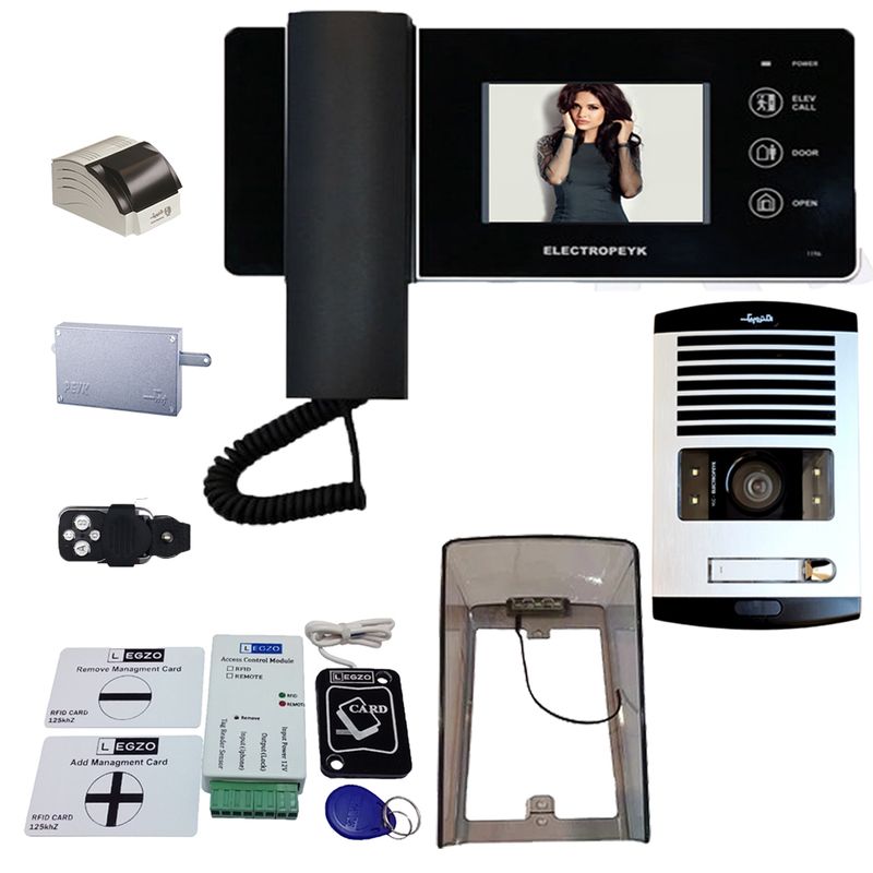 دربازکن تصویری الکتروپیک مدل fd1086_1196_black_1 یک واحدی باماژول ریموت دار