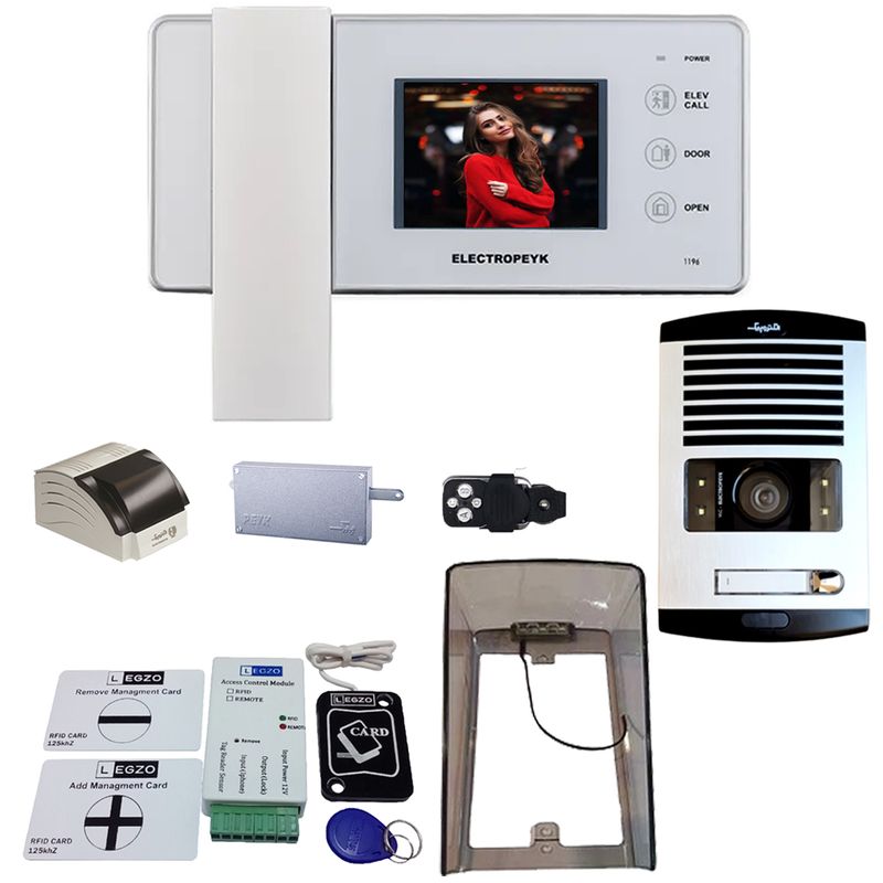 دربازکن تصویری الکتروپیک مدل fd1086_1196_white_1 یک واحدی باماژول ریموت دار
