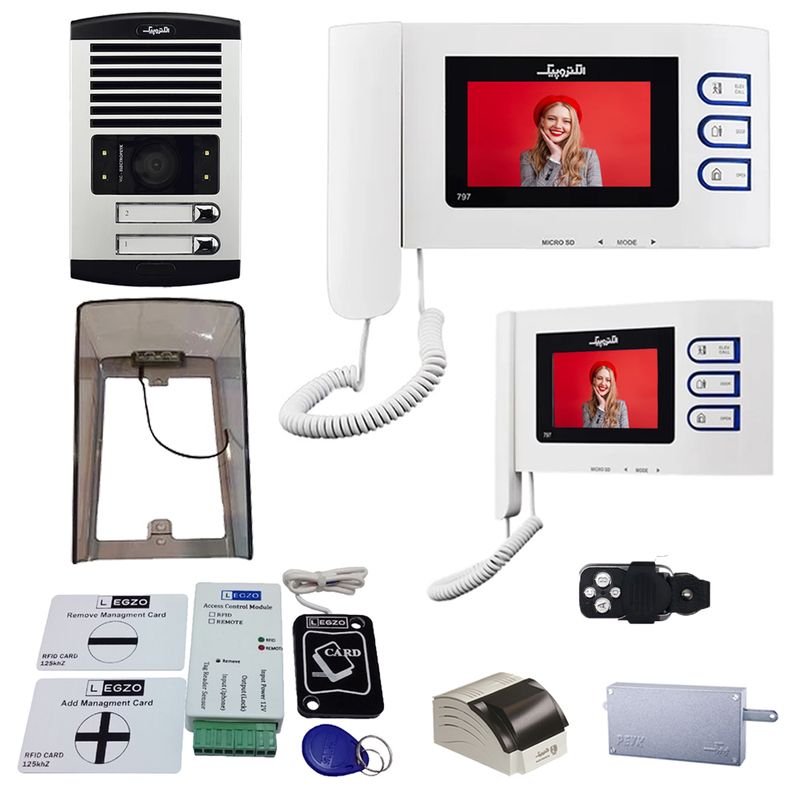 دربازکن تصویری الکتروپیک مدل fd1086_797_white_2دو واحدی باماژول ریموت دار