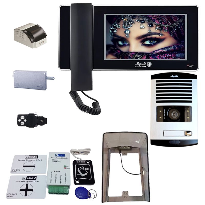دربازکن تصویری الکتروپیک مدل fd1086_996_black_1 یک واحدی باماژول ریموت دار