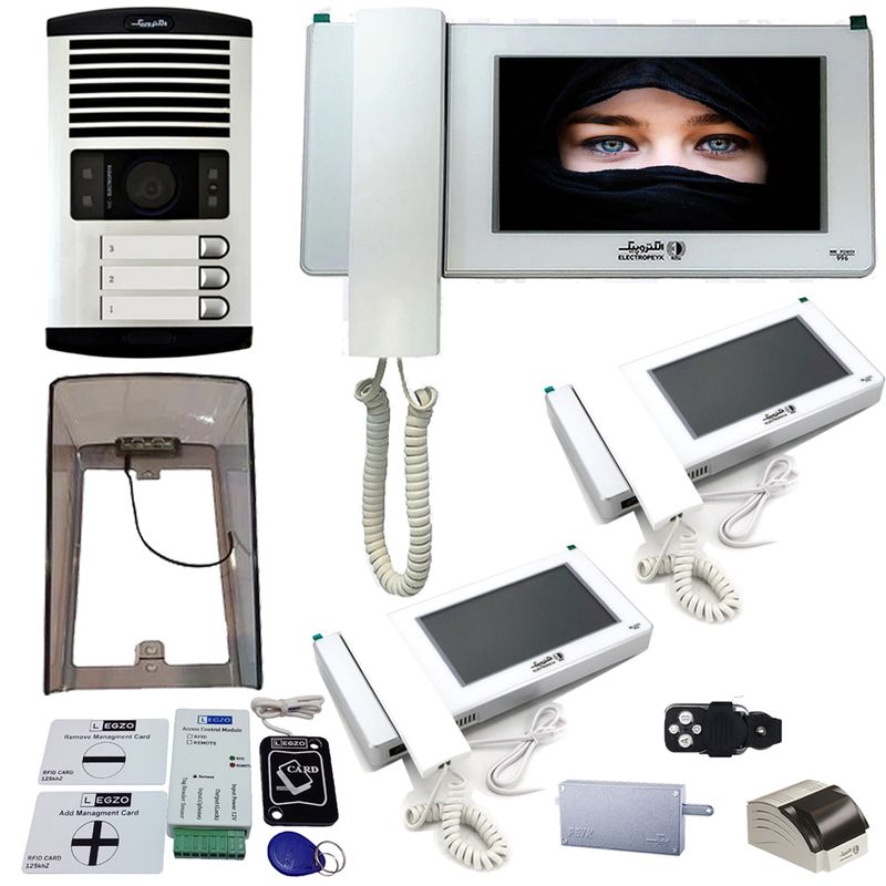 دربازکن تصویری الکتروپیک مدل fd_1086_3_996_white سه واحدی