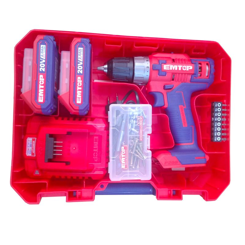 دریل پیچ گوشتی شارژی ایمتاپ مدل ecdl200528 مجموعه 59 عددی