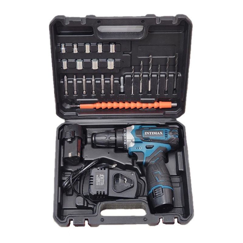 دریل پیچ گوشتی شارژی اینتیمکث مدل inti18v مجموعه 30 عددی