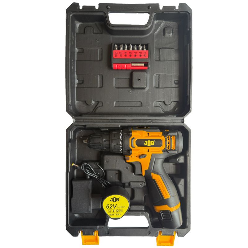 دریل پیچ گوشتی شارژی جاب مدل jb 6280 مجموعه 11 عددی