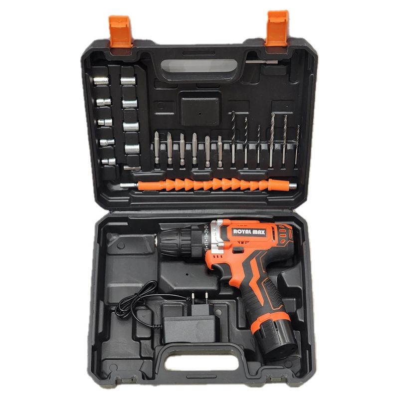 دریل پیچ گوشتی شارژی رویال مکس مدل ry1bt مجموعه 26 عددی