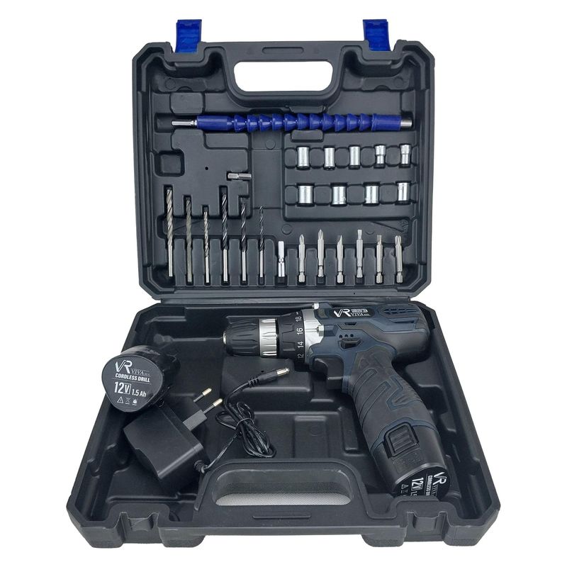 دریل پیچ گوشتی شارژی ویوارکس مدل vr12v 2a   مجموعه 28 عددی