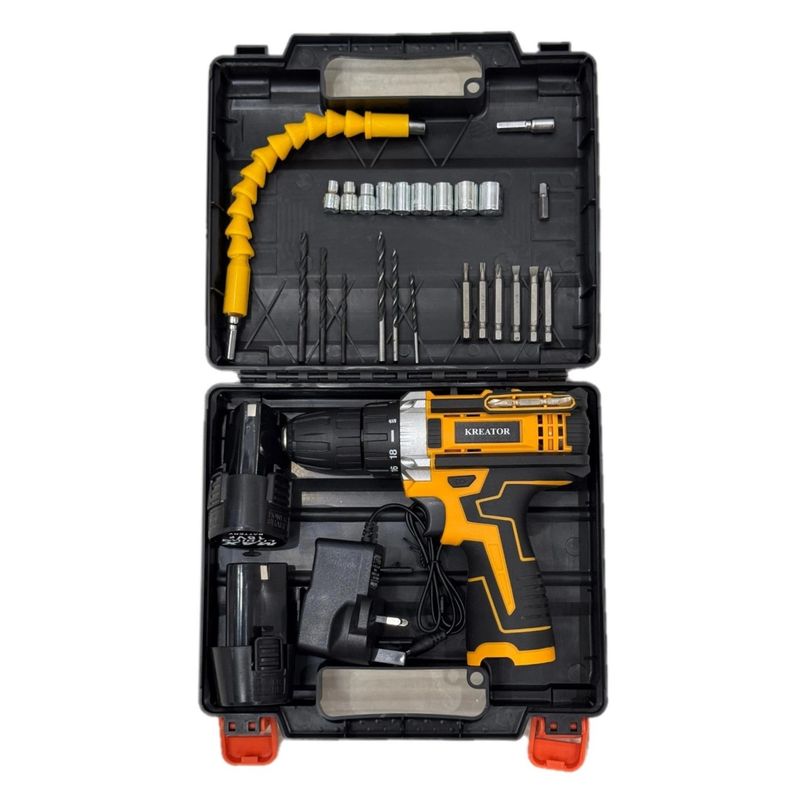 دریل پیچ گوشتی شارژی کریتور مدل kk18v مجموعه 27 عددی