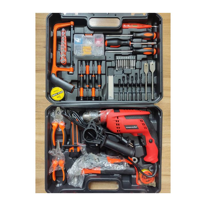 دریل چکشی کینگ استار مدل ksid6813 s01 مجموعه 100 عددی