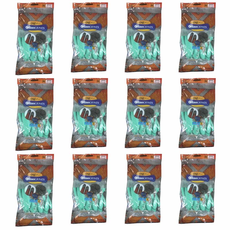 دستکش ایمنی دستکش گیلان مدل latex.s2 مجموعه 12 عددی