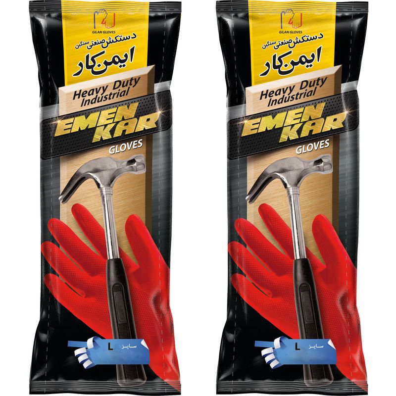 دستکش صنعتی دستکش گیلان مدل l 02 بسته 2 جفتی