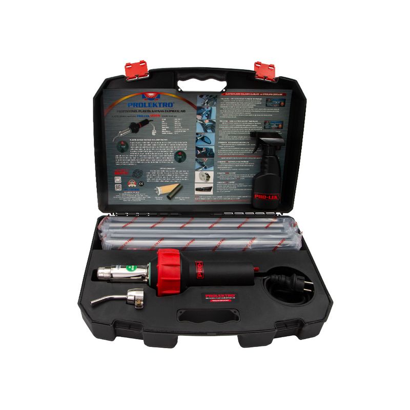 دستگاه جوش پلاستیک 1000 وات پرولکترو مدل چراغدار ست کد pro lek 9001 set plus
