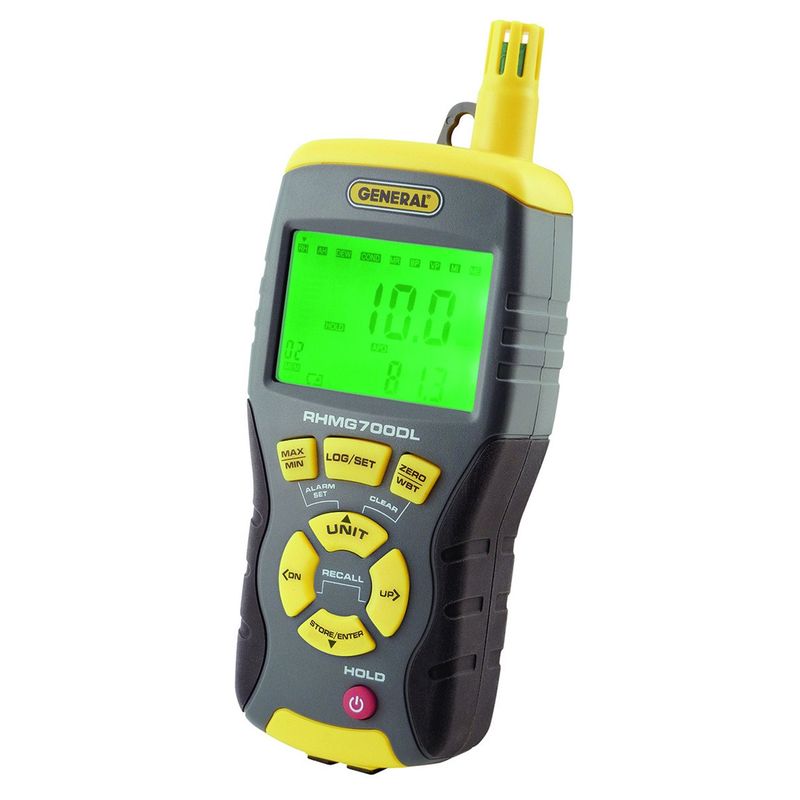 دماسنج و رطوبت سنج دیتالاگر دار جنرال تولز مدل rhmg700dl با قابلیت اندازه گیری 12 پارامتر محیطی
