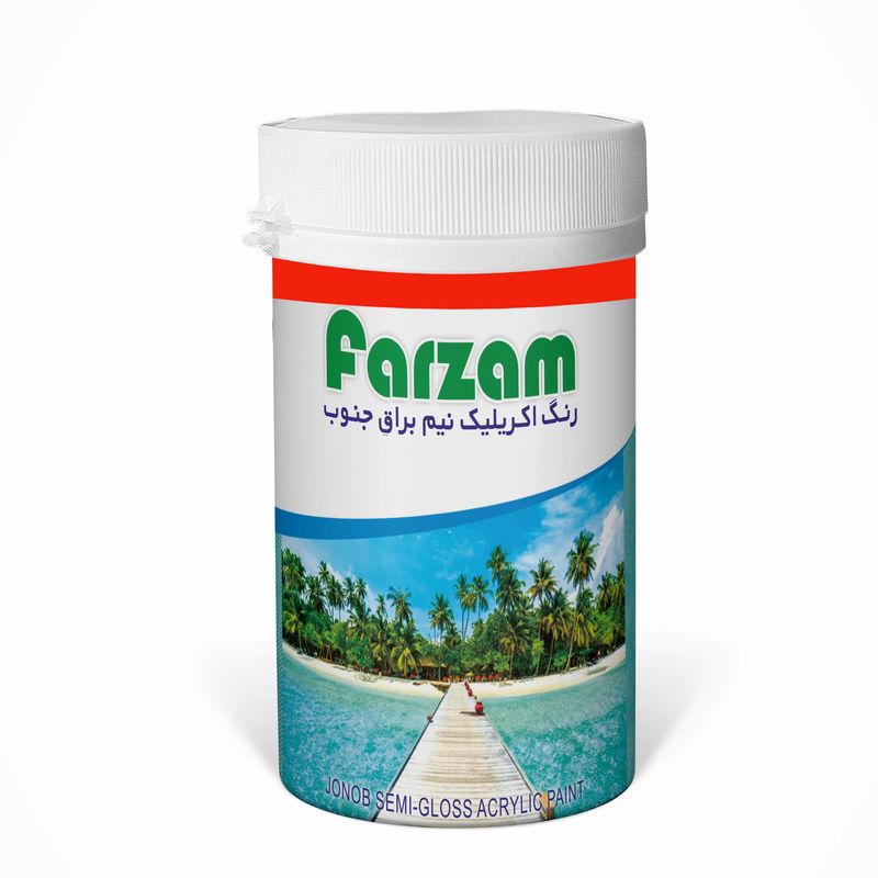 رنگ آکریلیک قرمز نیم براق جنوب فرزام کد 529 حجم 1 کیلوگرام