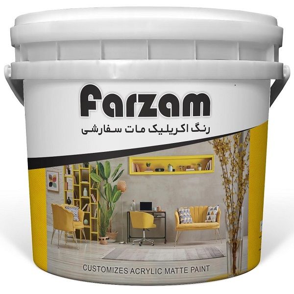 رنگ اکریلیک مات سفید فرزام کد 540 وزن 5 کیلوگرم