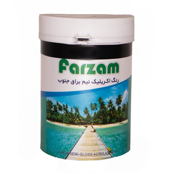 رنگ اکریلیک مشکی نیم براق جنوب فرزام کد525 وزن 1 کیلوگرم