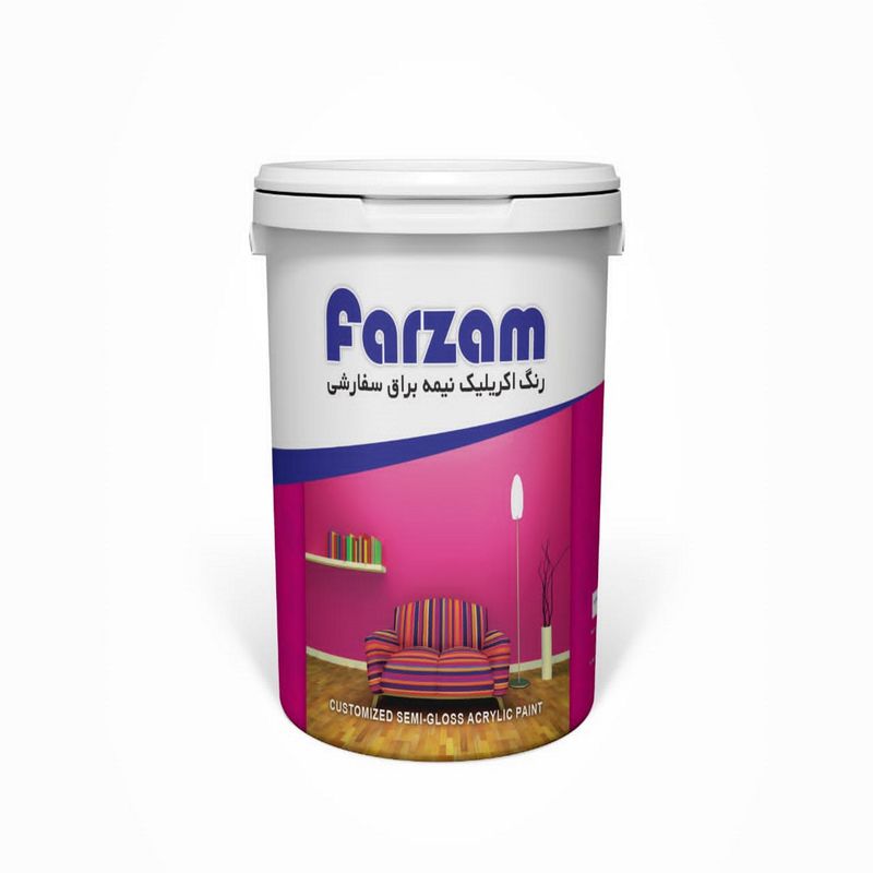 رنگ اکریلیک نیمه براق فرزام کد 530 وزن 1 کیلوگرم
