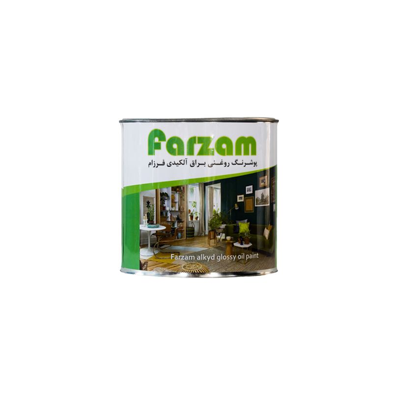 رنگ روغنی براق قهوه ای تیره فرزام کد 8017 حجم 1 لیتر