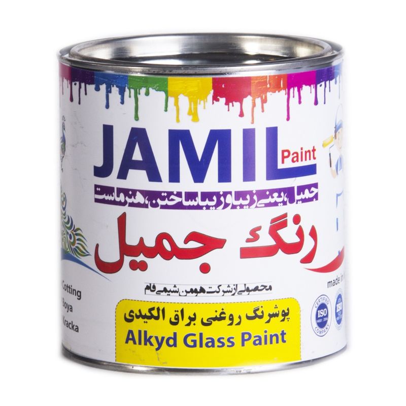 رنگ روغنی سفید براق جمیل مدل glass کد 711 حجم 1 لیتری