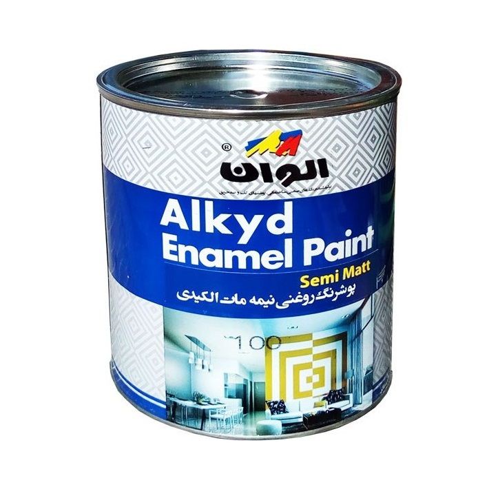رنگ روغنی سفید نیمه مات الوان کد 100 حجم 1000 میلی لیتر
