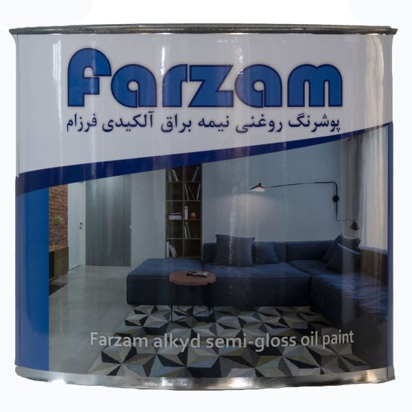 رنگ روغنی نیمه براق سفید فرزام کد 330 حجم 250 میلی لیتر