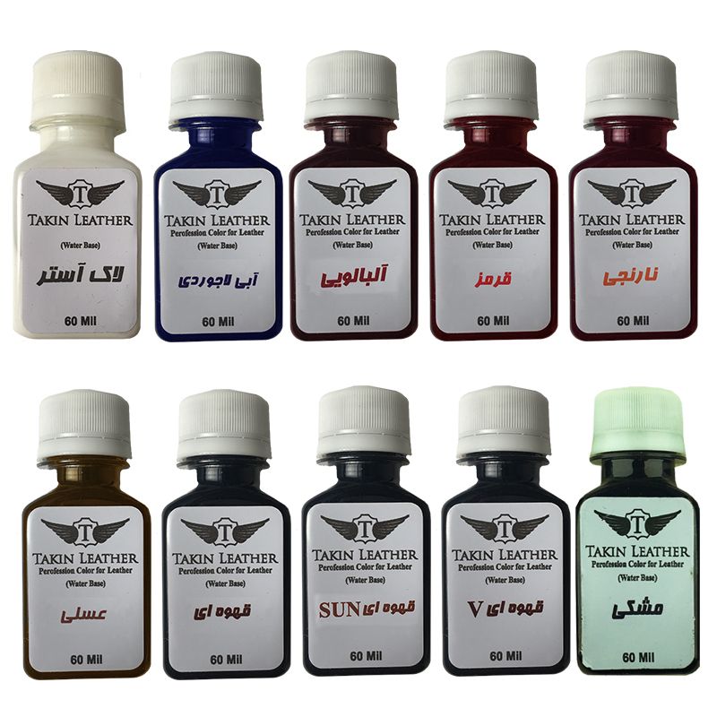 رنگ رویه چرم تکین مدل حکاکی کد 10xproحجم 60 میلی لیتر بسته 10 عددی