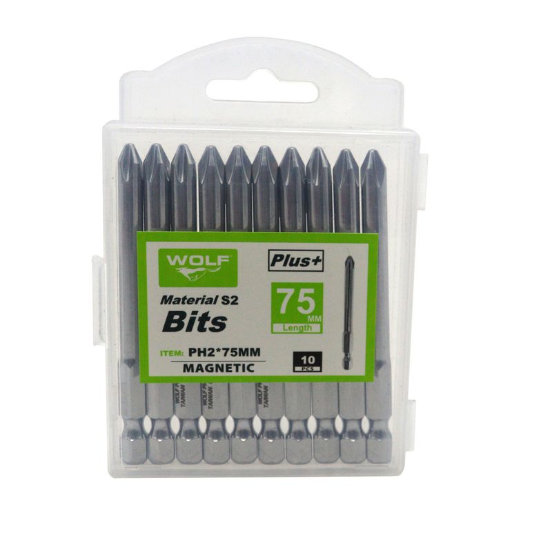 سری پیچ گوشتی چهار سو ولف مدل yp magneti ph2x75mm مجموعه 10 عددی