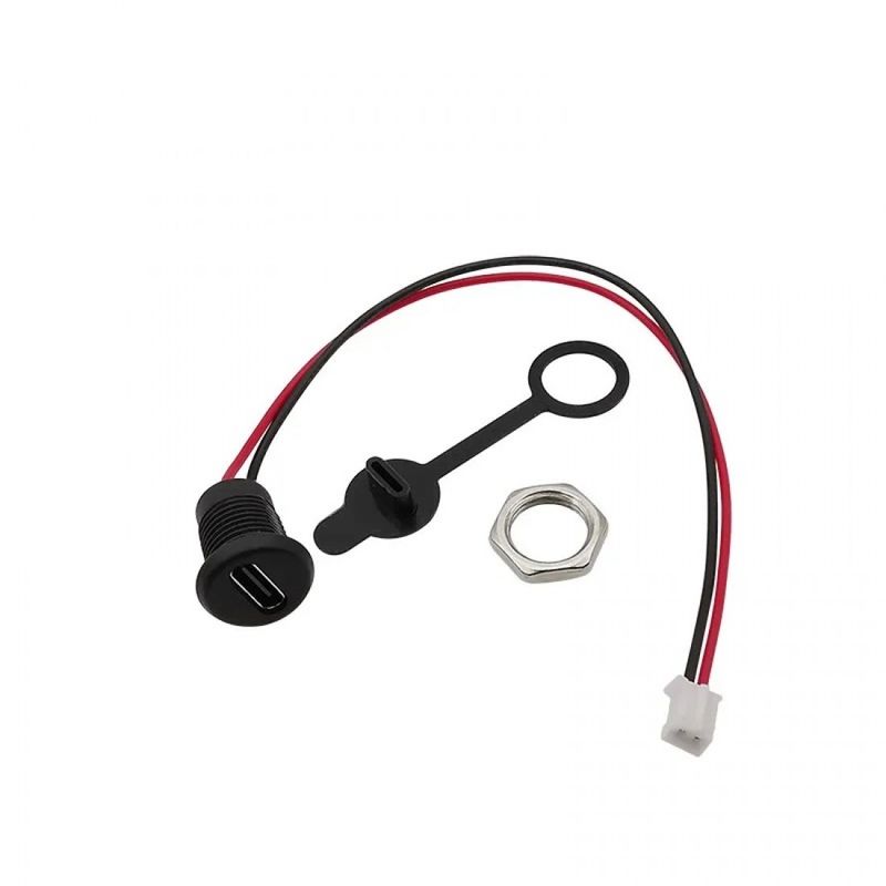 سوکت مادگی پنلی usb c مدل درپوش دار کد ۱