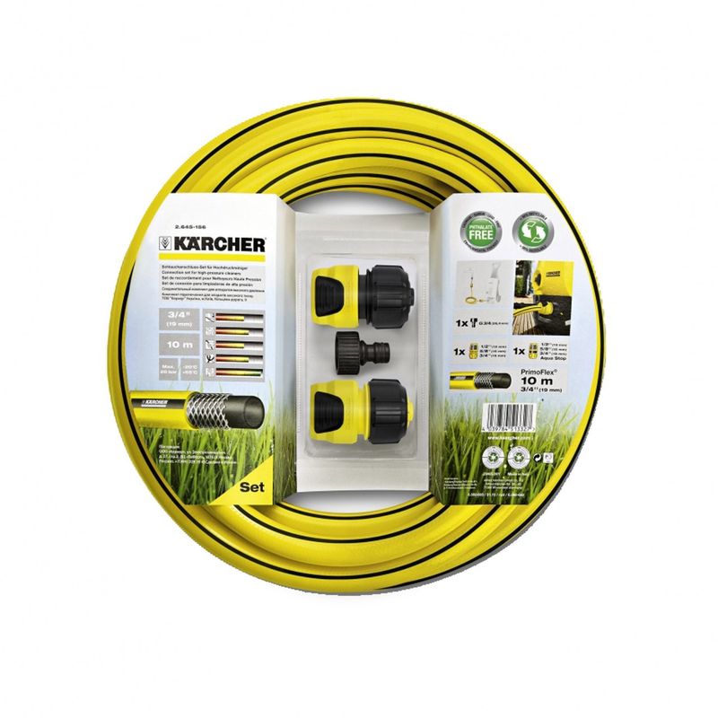 شلنگ 10 متری 3_4 با بست اتصال سریع کرشر مدل connection set for high pressure cleaners