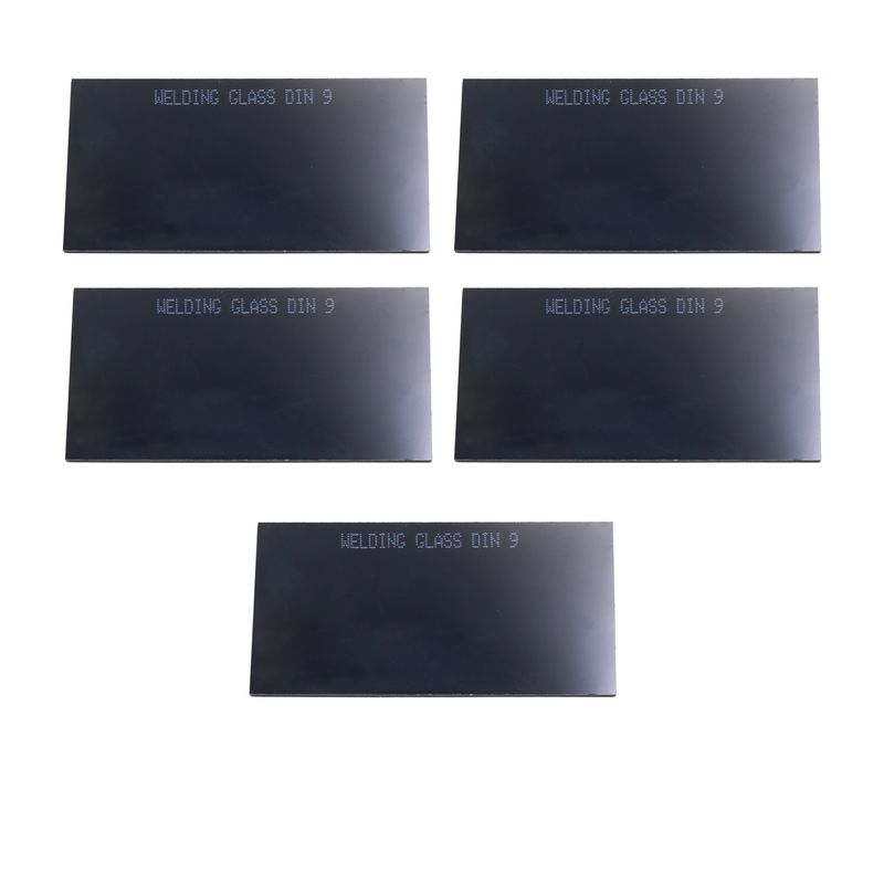 شیشه ماسک جوشکاری مدل yp din9_100*50mm مجموعه 5 عددی