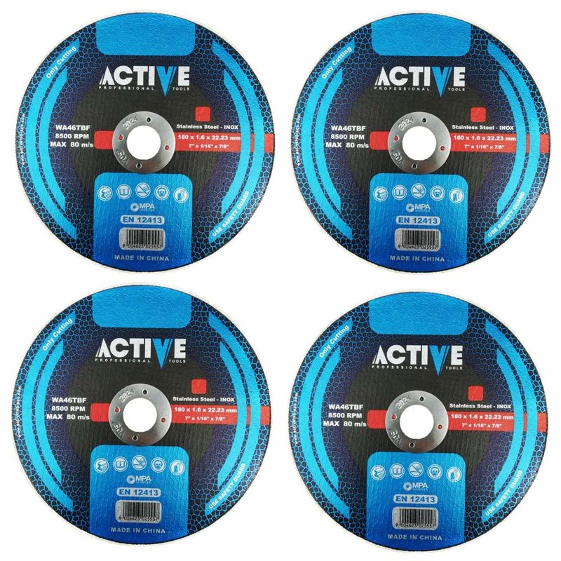 صفحه فرز استیل بر اکتیو تولز مدل 180x1.6 بسته 4 عددی