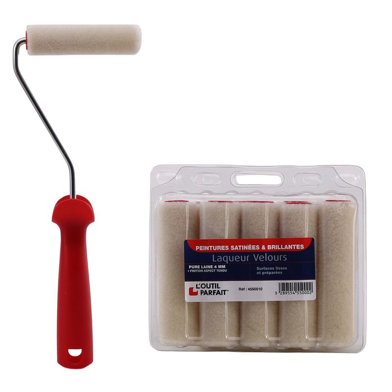 غلتک نقاشی اوتی پقفه مدل laqueur velours دسته متوسط بسته 10 عددی