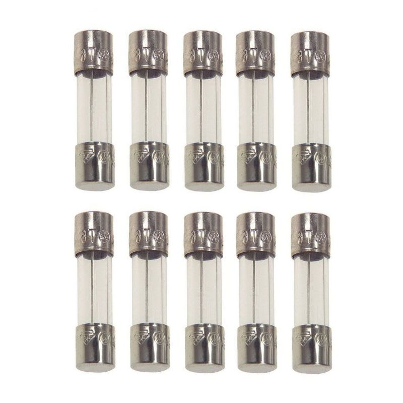 فیوز شیشه ای 0.5 آمپر مدل 2m 250v بسته 10 عددی
