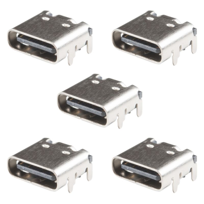 كانكتور مادگی usb c مدل 16pin usb3.1 بسته 5 عددی