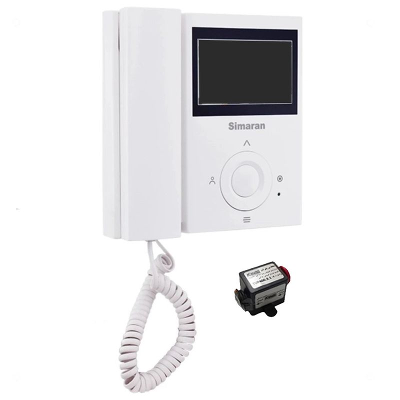 مانیتور دربازکن تصویری سیماران مدل 43fl به همراه محافظ ولتاژ مانیتور