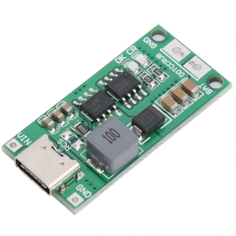 ماژول شارژ باتری لیتیومی 2 سل 2 آمپر مدل usb type c